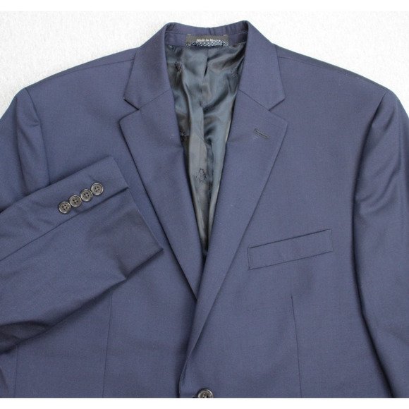 Lauren Ralph Lauren Blazer Mens 44S Navy Blue Wool Blend 2 Button Black Label - Picture 1 of 10